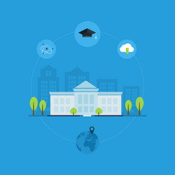 university building icon vector