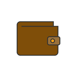 wallet flat line icon vector image