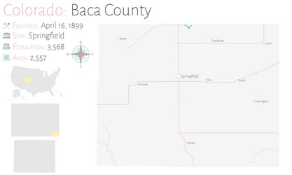 map baca county in colorado vector image