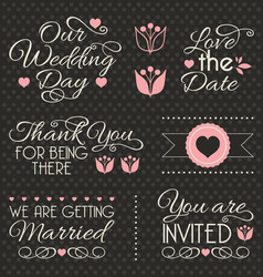 Wedding design elements vector