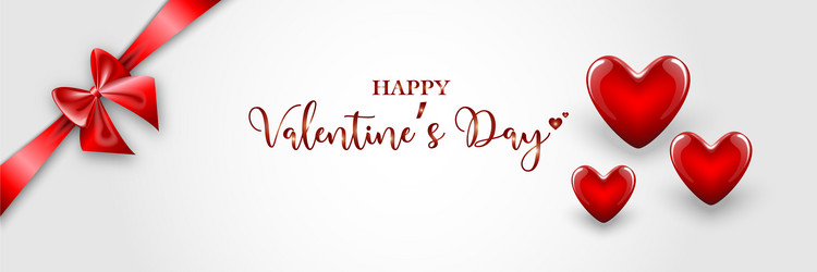 valentines day background with red heart vector image