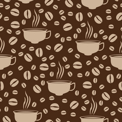 coffee cap pattern beige vector image