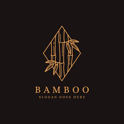 minimalist lineart bamboo tree logo icon vector image