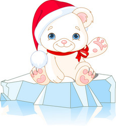 christmas polar bear vector image