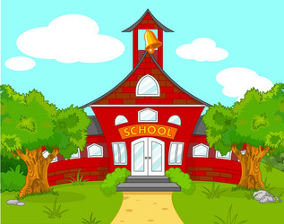 school landscape vector image