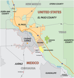 el paso county map united states vector image