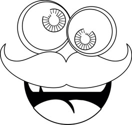 funny face mustache vector image