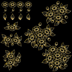 daisy gold outline elements vector image