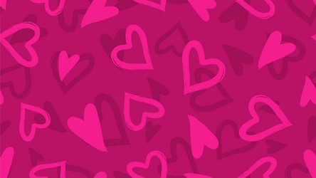 doodle hearts pattern romantic love brushed vector image