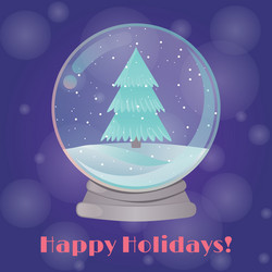 Snow globe with a fir tree inside vector