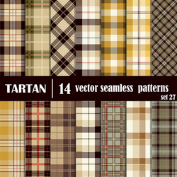 set tartan seamless pattern vector image