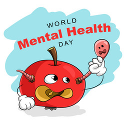 world mental health day 10 october concept card vector image