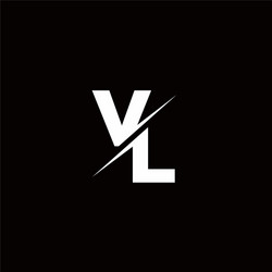 vl logo letter monogram slash with modern vector image