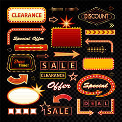 classic retro signboards neon sign motel vector image