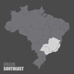 brazil southeast region map vector image