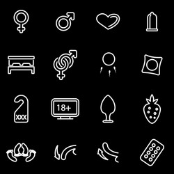 line sex icon set vector image