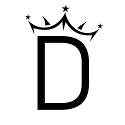 initial letter d crown logo for beauty vector image