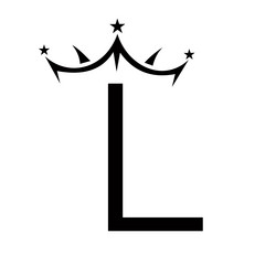 initial letter l crown logo for beauty vector image