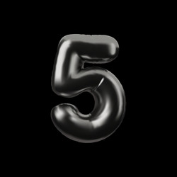 3d of number five in shiny vector image