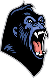 angry gorilla head vector image