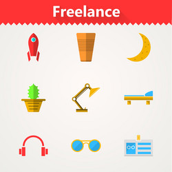 flat icons for freelance and business vector image