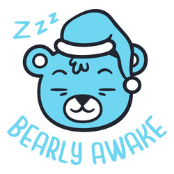 sleepy bear head design vector image