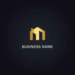 m initial gold logo vector image