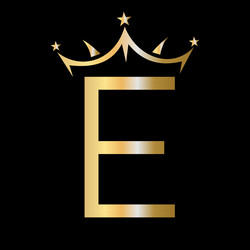 initial letter e crown logo for beauty vector image