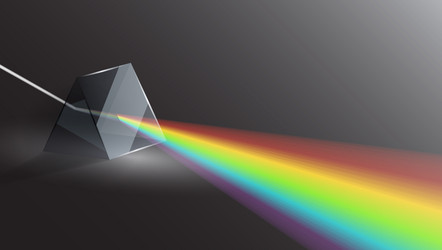 3d light passing through a triangular prism vector image