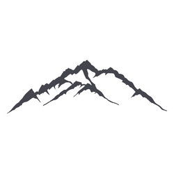 mountain ridge or range hand drawn with contour vector image