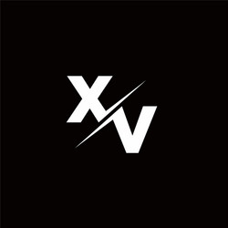 xv logo letter monogram slash with modern vector image