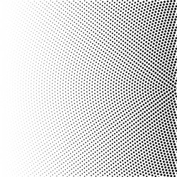 halftone of radial gradient with black dots vector image