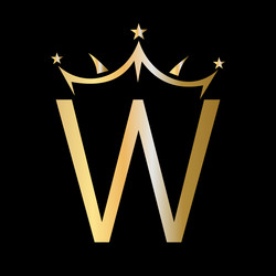 initial letter w crown logo for beauty vector image