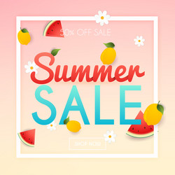 summer sale banner poster flyer slices vector image