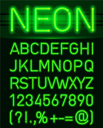 neon light alphabet vector image