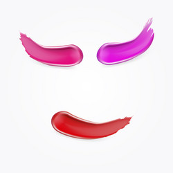 collection of color lipstick smears strokes vector image