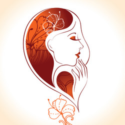 beautiful woman silhouette vector image