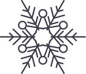 winter snowflake line icon concept vector image