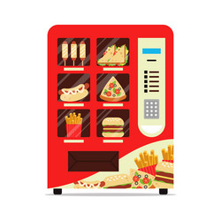 hot food automatic vending machine with sausage vector image