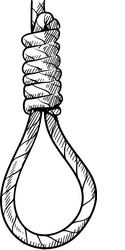 doodle noose rope knot vector image