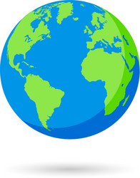 blue and green earth globe vector image