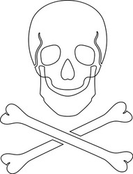 skull and bones flat icon vector image