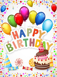 birthday background with cake vector image