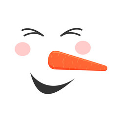 laughing snowman face cute head vector image