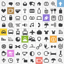 pixel web icons collection vector image