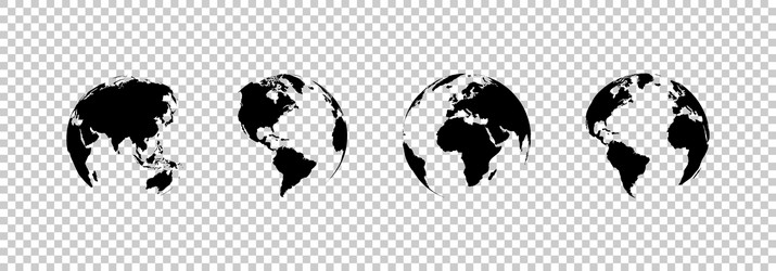 earth globe collection set black globes vector image