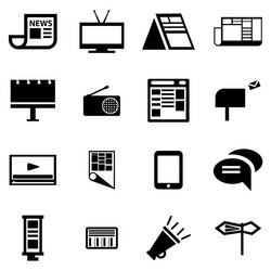 black advertisement icon set vector image