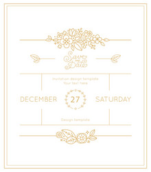 wedding invitation design template vector image