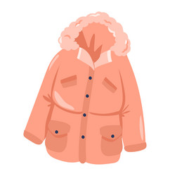 winter jacket with pockets in flat design warm vector image