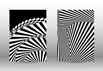 set of abstract patterns with distorted lines vector image